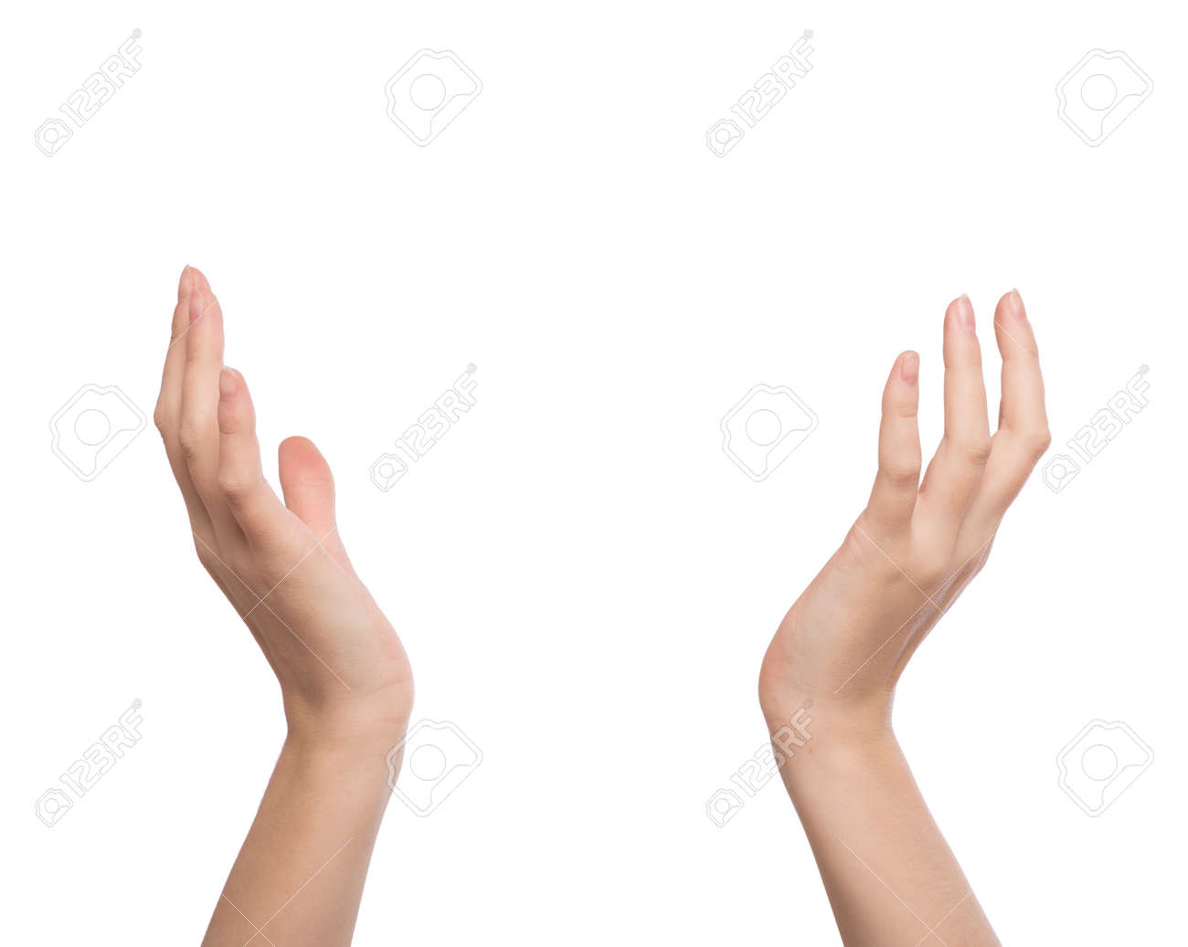 two hands raised up