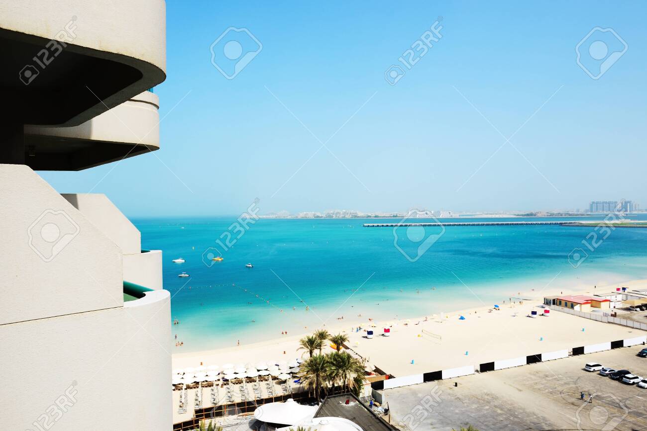 The View From Balcony On Beach And Jumeirah Palm Man Made Island