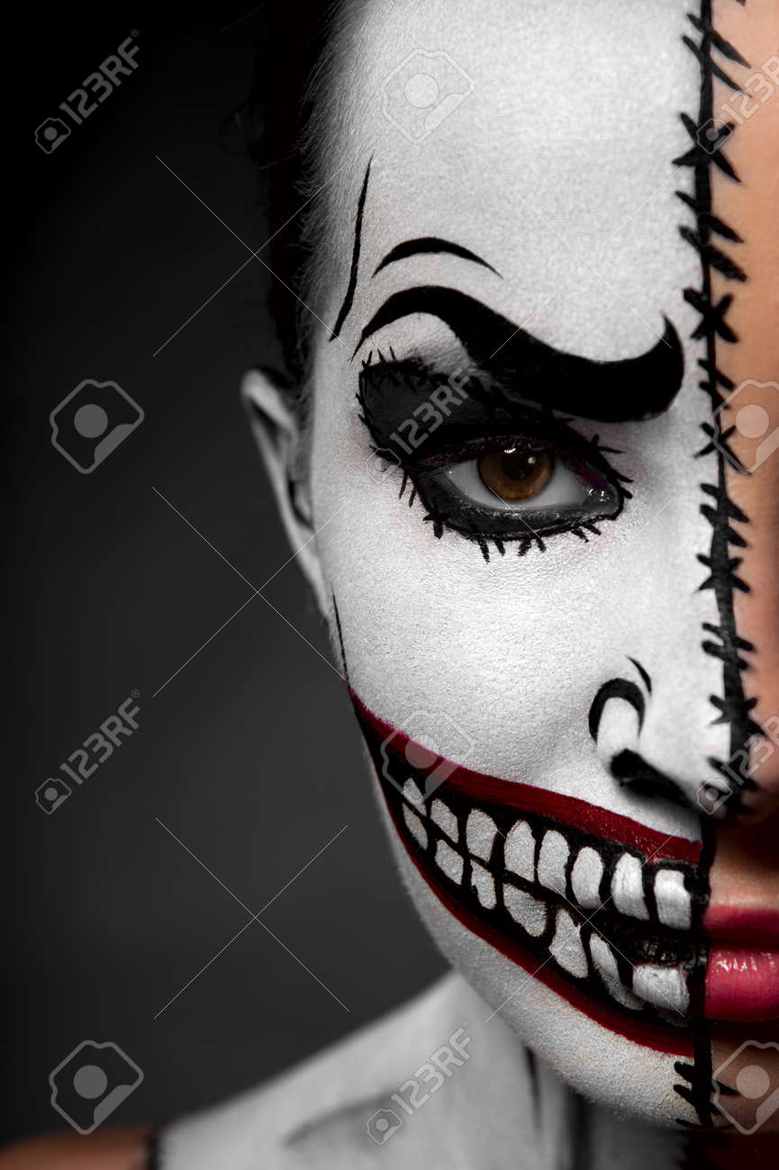 Beauty Model With Halloween Makeup Stock Photo, Picture And Royalty Free  Image. Image 41059474.
