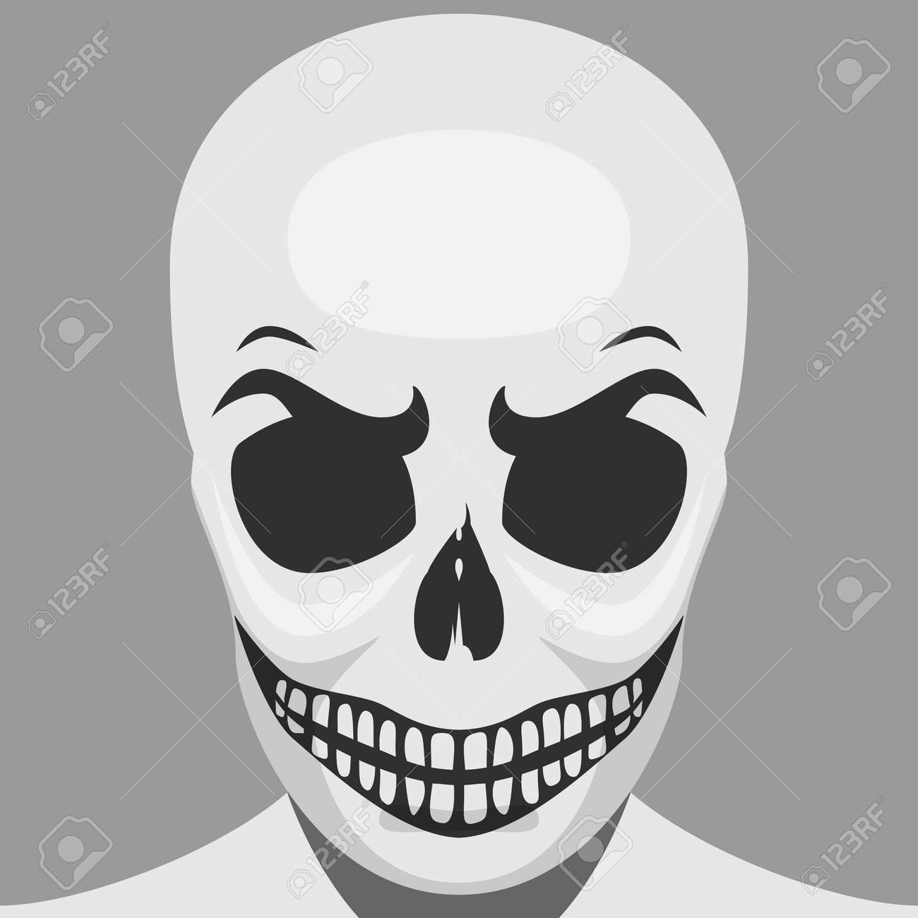 Scary Skeleton Monster For Halloween Makeup Smiling Spooky Skull With Teeths Stock Photo Picture And Royalty Free Image Image