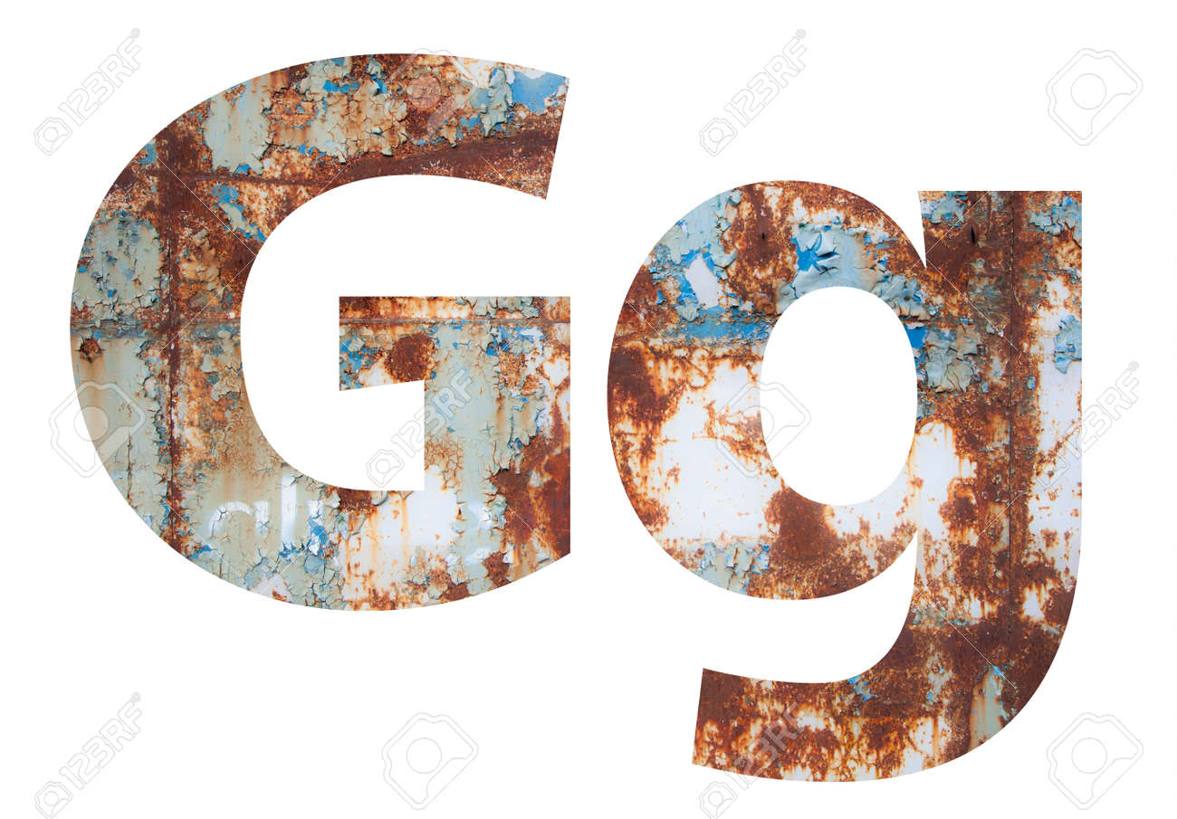 Rusty metal letter G. Old metal alphabet isolated on white background. - 167239835 Rusty metal letter G. Old metal alphabet isolated on white background. - 167239835