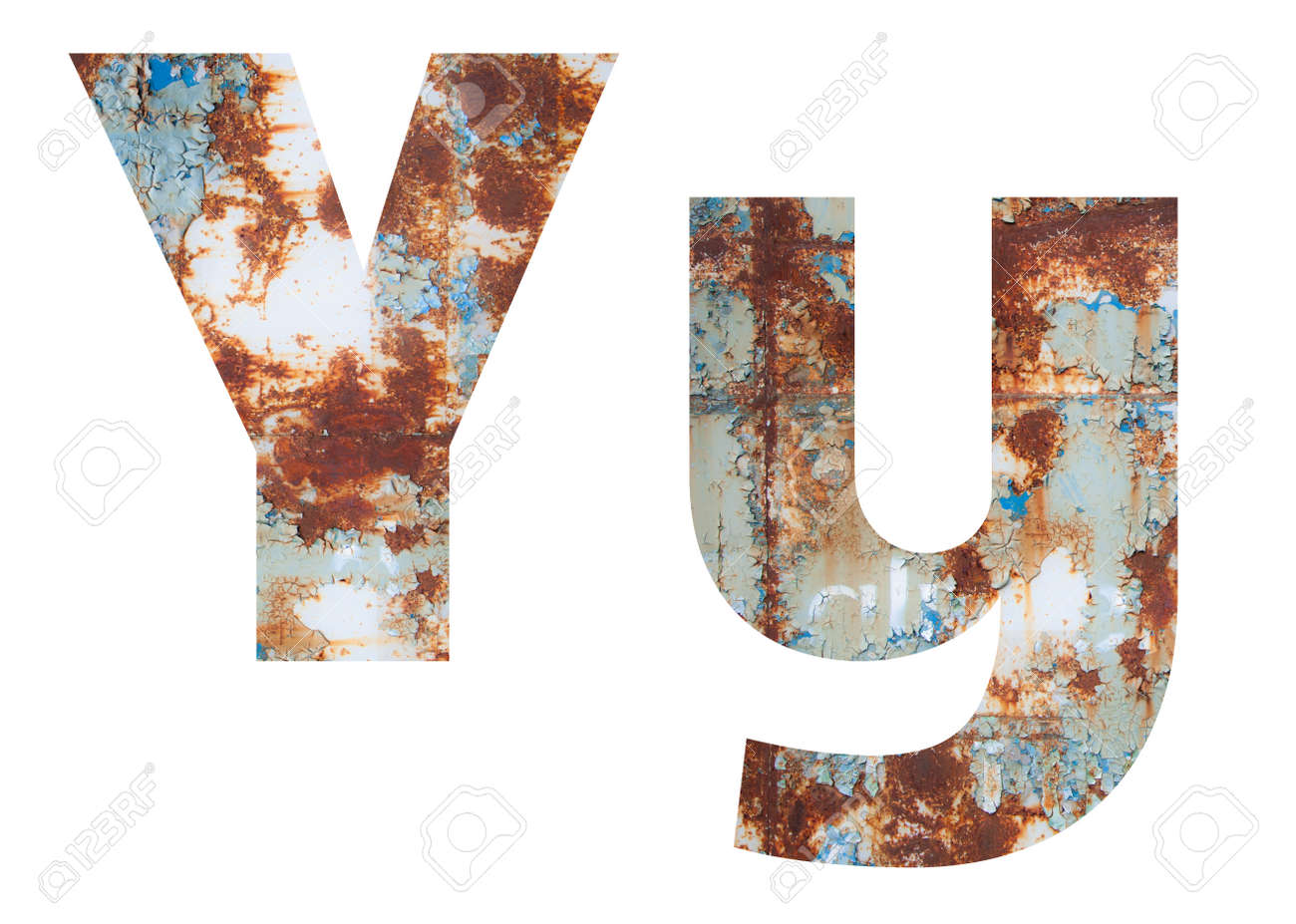 Rusty metal letter Y. Old metal alphabet isolated on white background. - 167239868 Rusty metal letter Y. Old metal alphabet isolated on white background. - 167239868