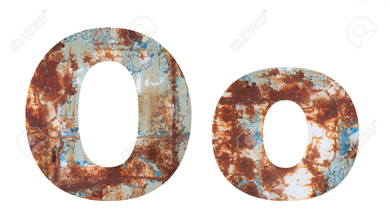 Rusty metal letter O. Old metal alphabet isolated on white background. - 167239913 Rusty metal letter O. Old metal alphabet isolated on white background. - 167239913