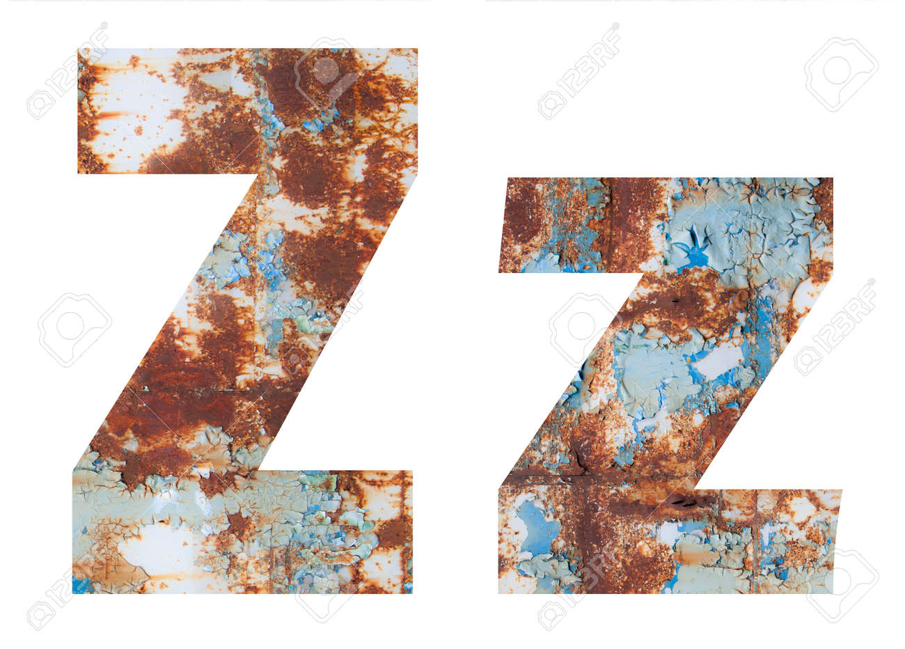 Rusty metal letter Z. Old metal alphabet isolated on white background. - 167239994 Rusty metal letter Z. Old metal alphabet isolated on white background. - 167239994