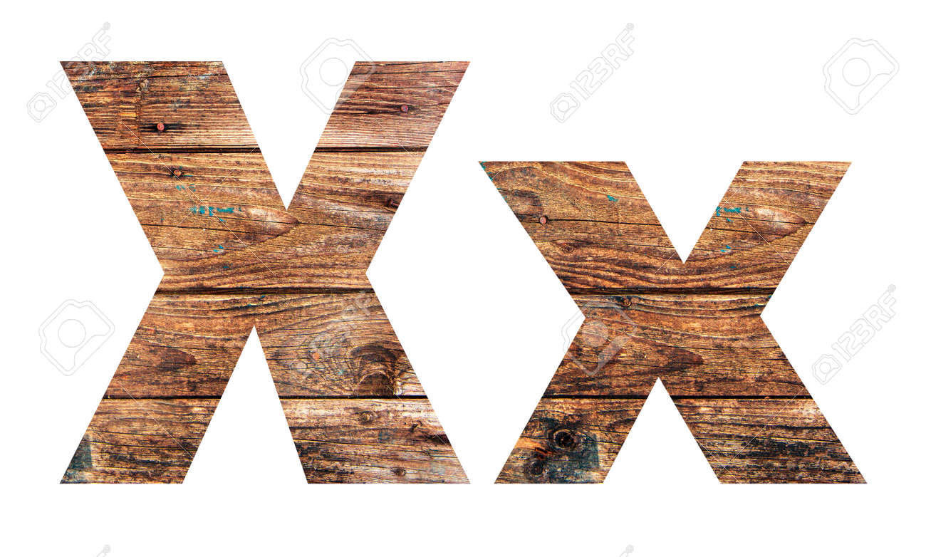 Wooden letters. Letter X. English alphabet isolated on white background. - 167240089 Wooden letters. Letter X. English alphabet isolated on white background. - 167240089