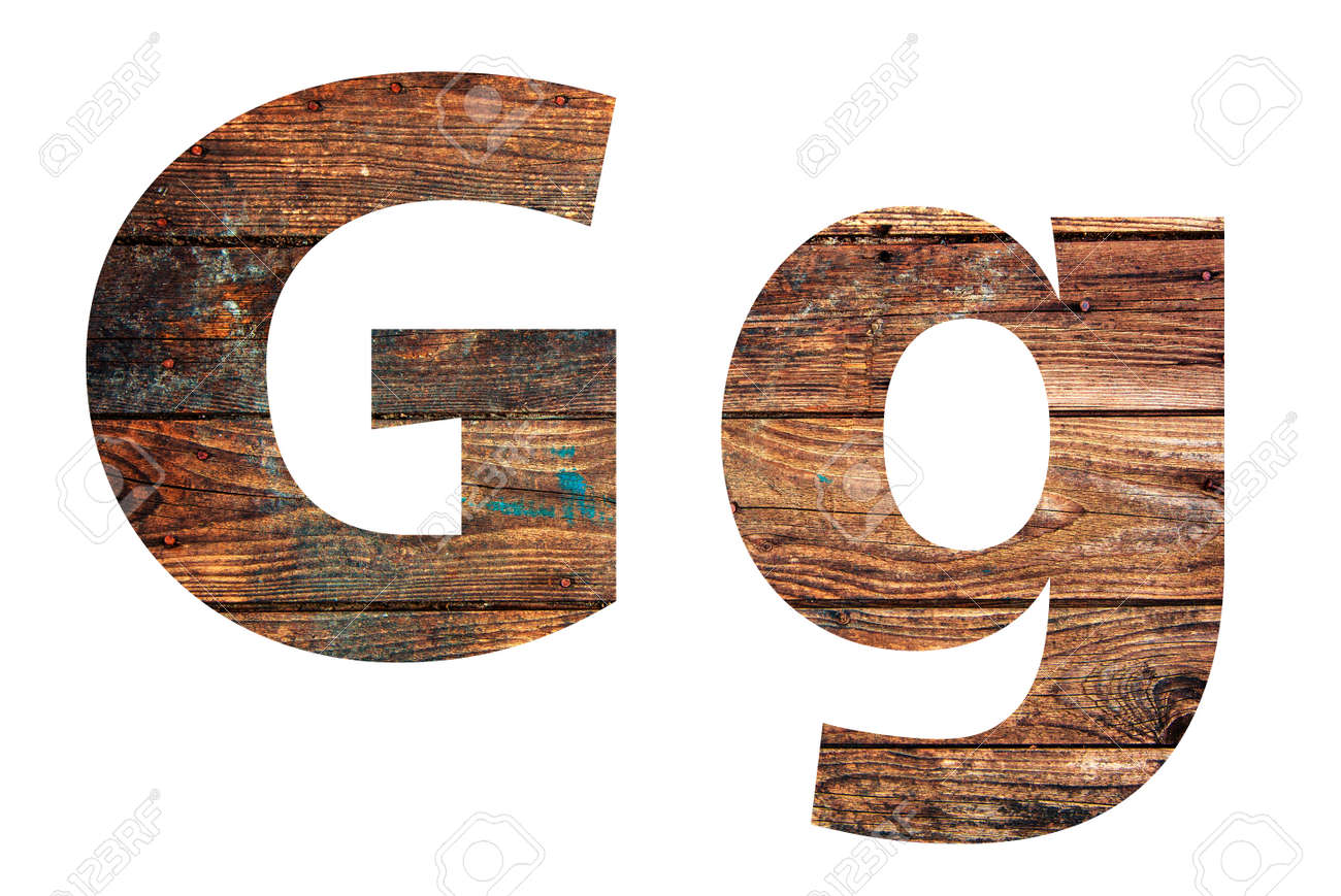 Wooden letters. Letter G. English alphabet isolated on white background. - 167240241 Wooden letters. Letter G. English alphabet isolated on white background. - 167240241