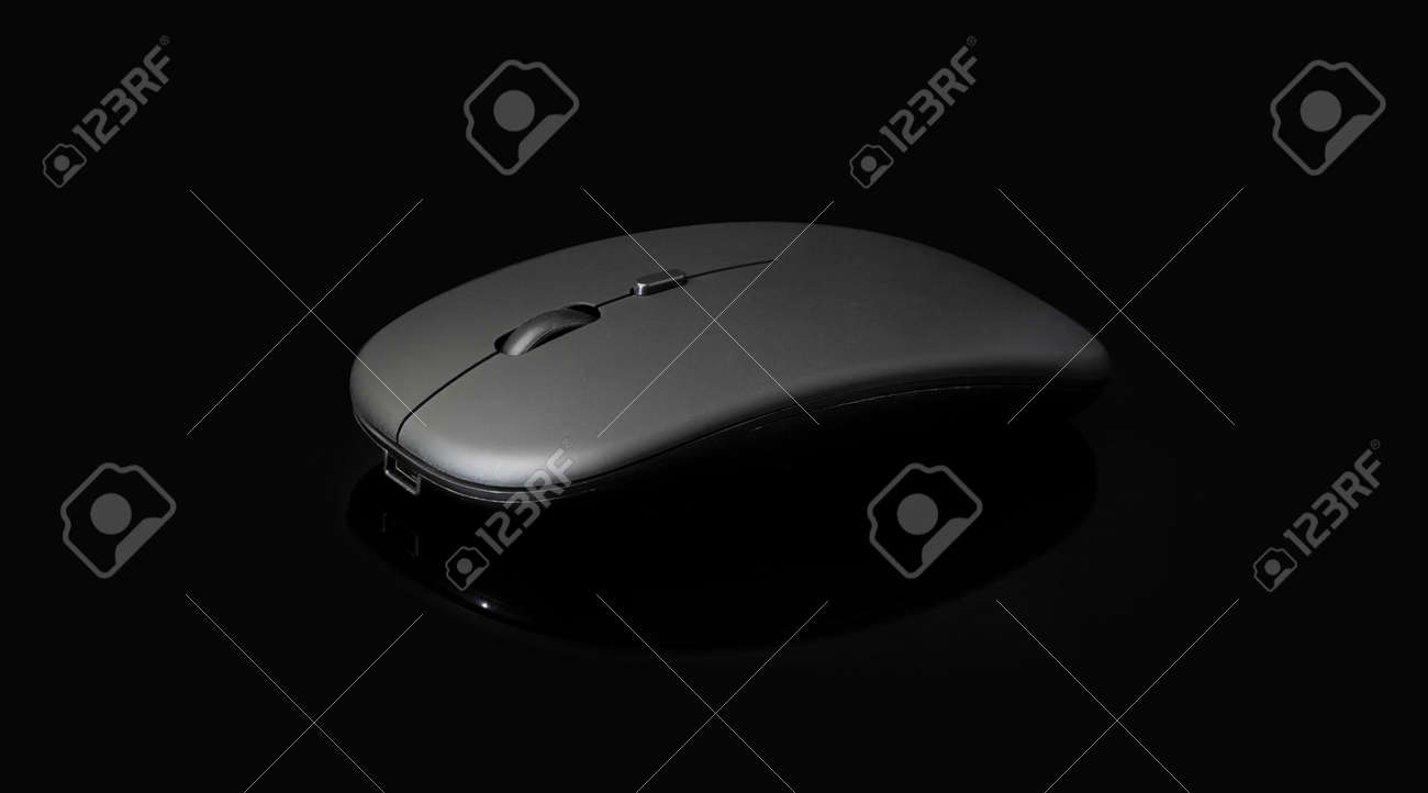 wireless black mouse isolated on black background with clipping path - 170242730 wireless black mouse isolated on black background with clipping path - 170242730