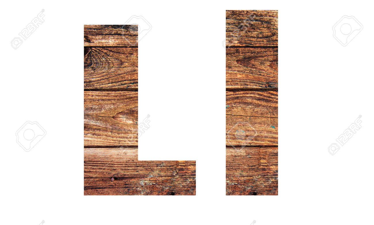 Wooden letters. Letter L. English alphabet isolated on white background. With clipping path - 170242752 Wooden letters. Letter L. English alphabet isolated on white background. With clipping path - 170242752