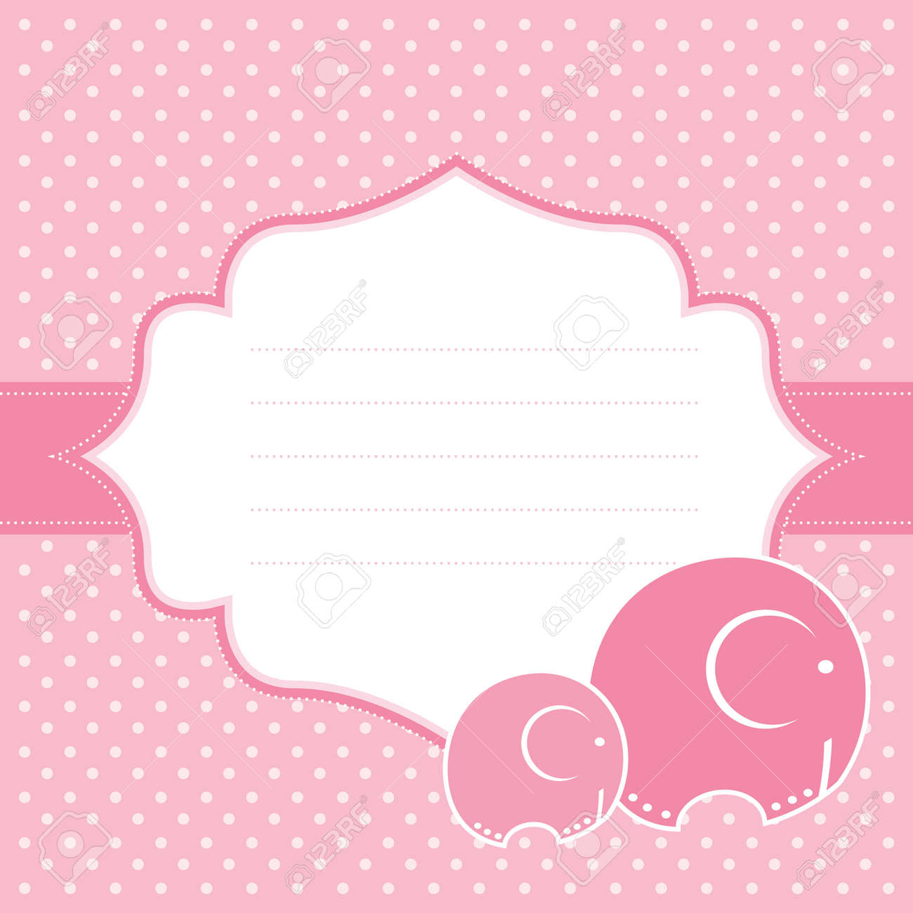 baby girl announcement card vector illustration baby girl announcement card