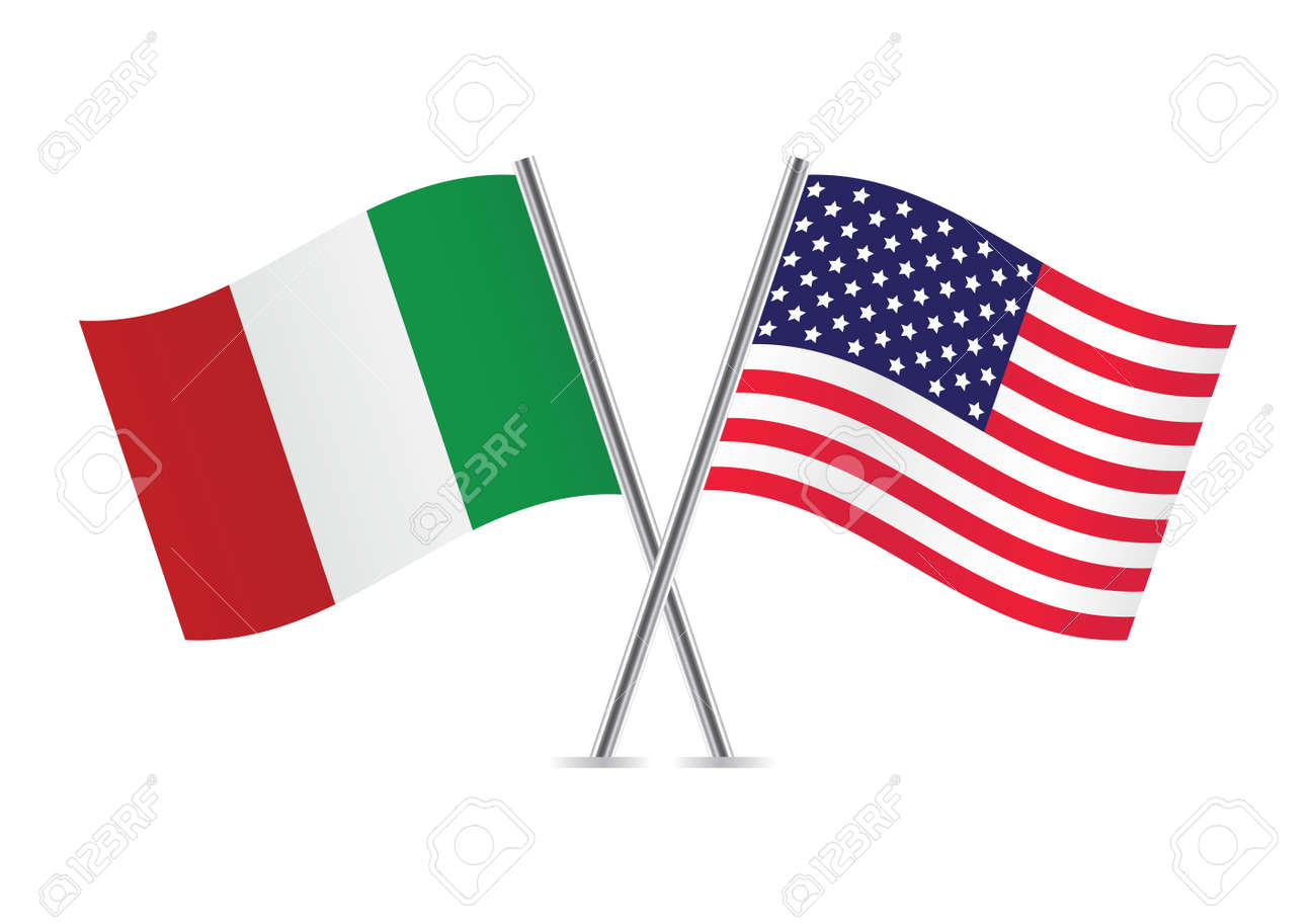 イタリア風とアメリカのフラグのイラスト素材 ベクタ Image イタリア風とアメリカのフラグのイラスト素材 ベクタ Image