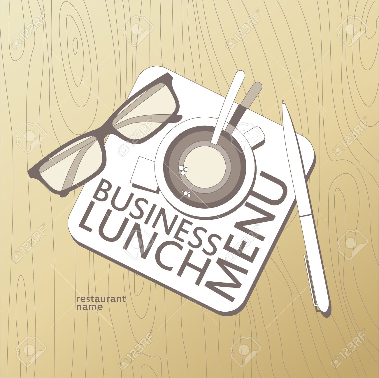 business lunch menu card design template royalty free cliparts