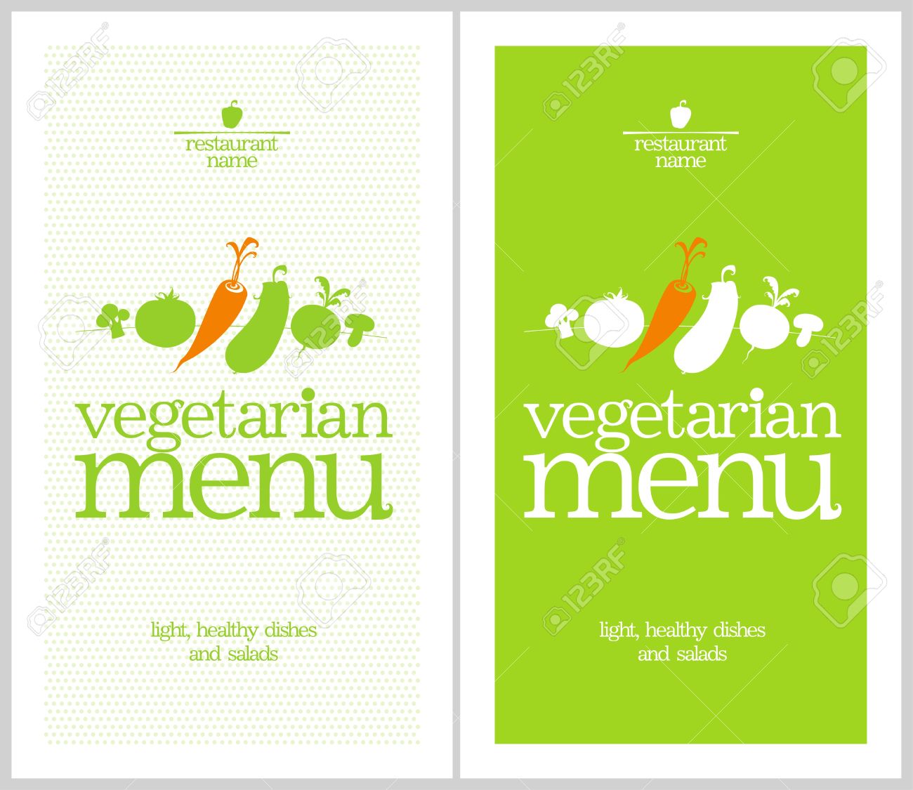 restaurant vegetarian menu cards design template royalty free template for menu cards