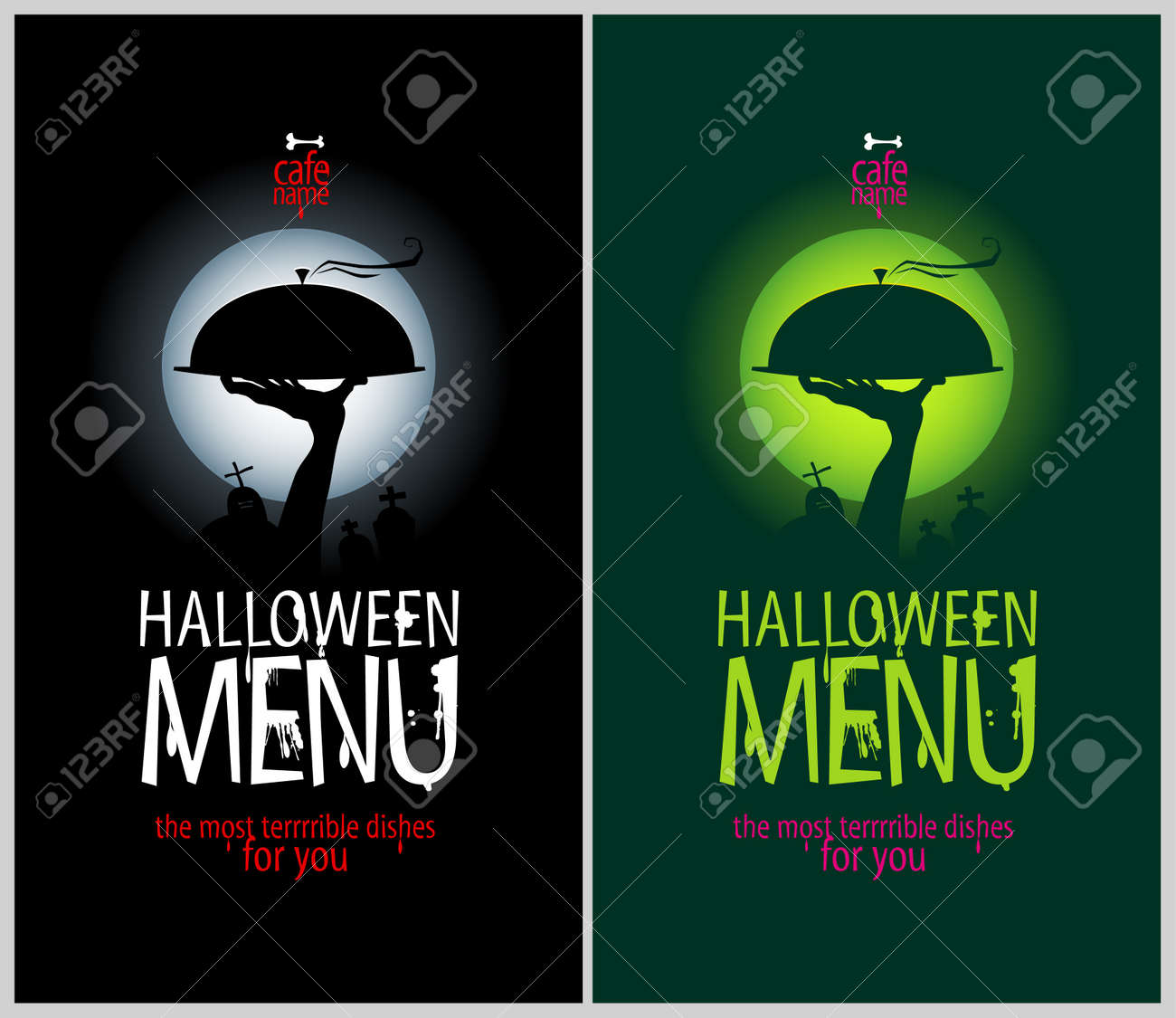halloween menu cards design