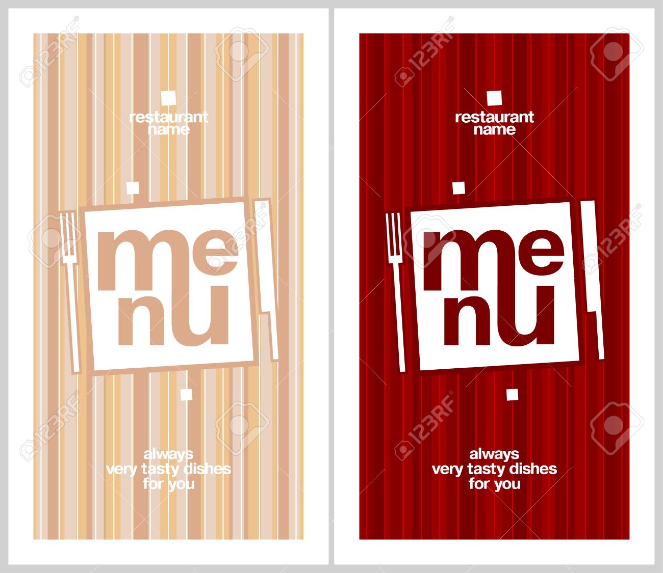 restaurant menu card design template long format royalty free