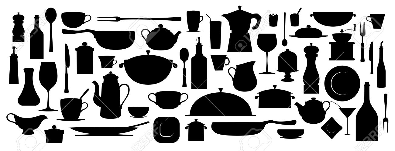 Kitchen Utensils Silhouette Vector Free collection of silhouette kitchen utensil tool. royalty free Kitchen Utensils Silhouette Vector Free collection of silhouette kitchen utensil tool. royalty free