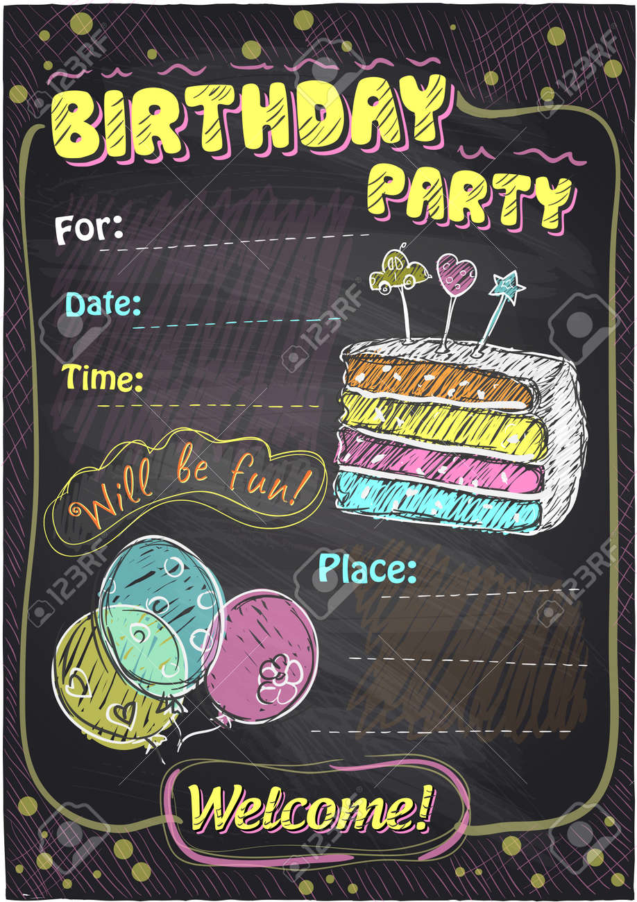 Anniversaire De Conception De Tableau De Fete Avec Place Pour Le Texte Clip Art Libres De Droits Vecteurs Et Illustration Image