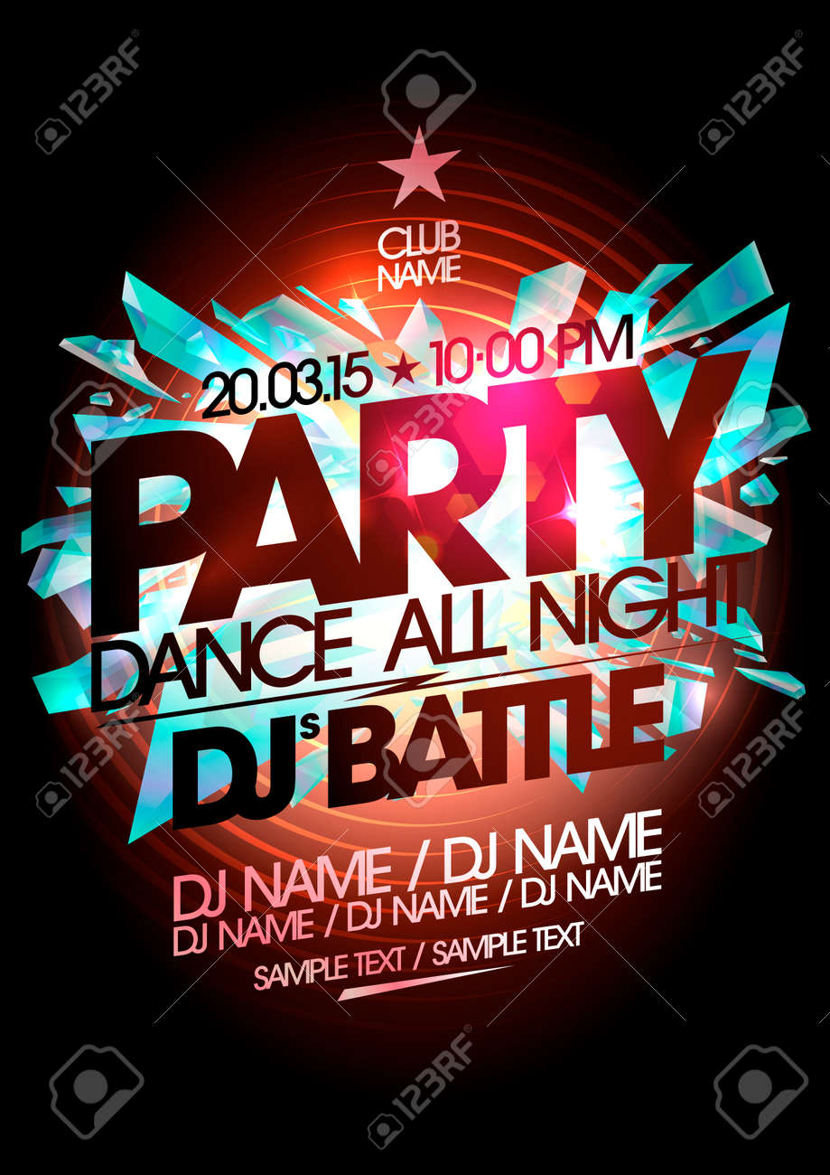dance party dj battle design with place for text royalty free