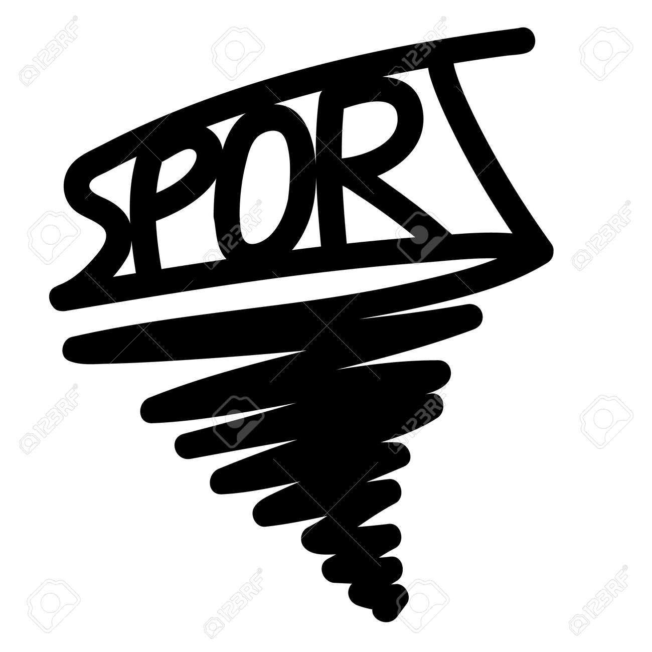 vector illustration of a sport logo the word sport in a tornado