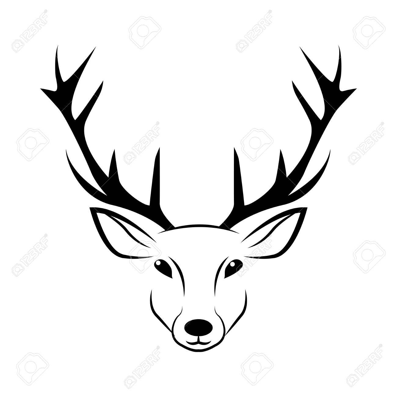 Deer Head Isolated On White Background Royalty Free SVG, Cliparts, Vectors,  and Stock Illustration. Image 70456752., image size:1300x1300