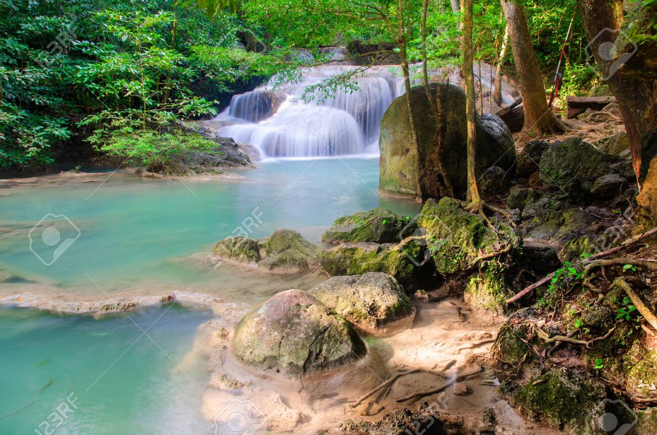 waterfall in deep forest , thailand - 128102826 waterfall in deep forest , thailand - 128102826