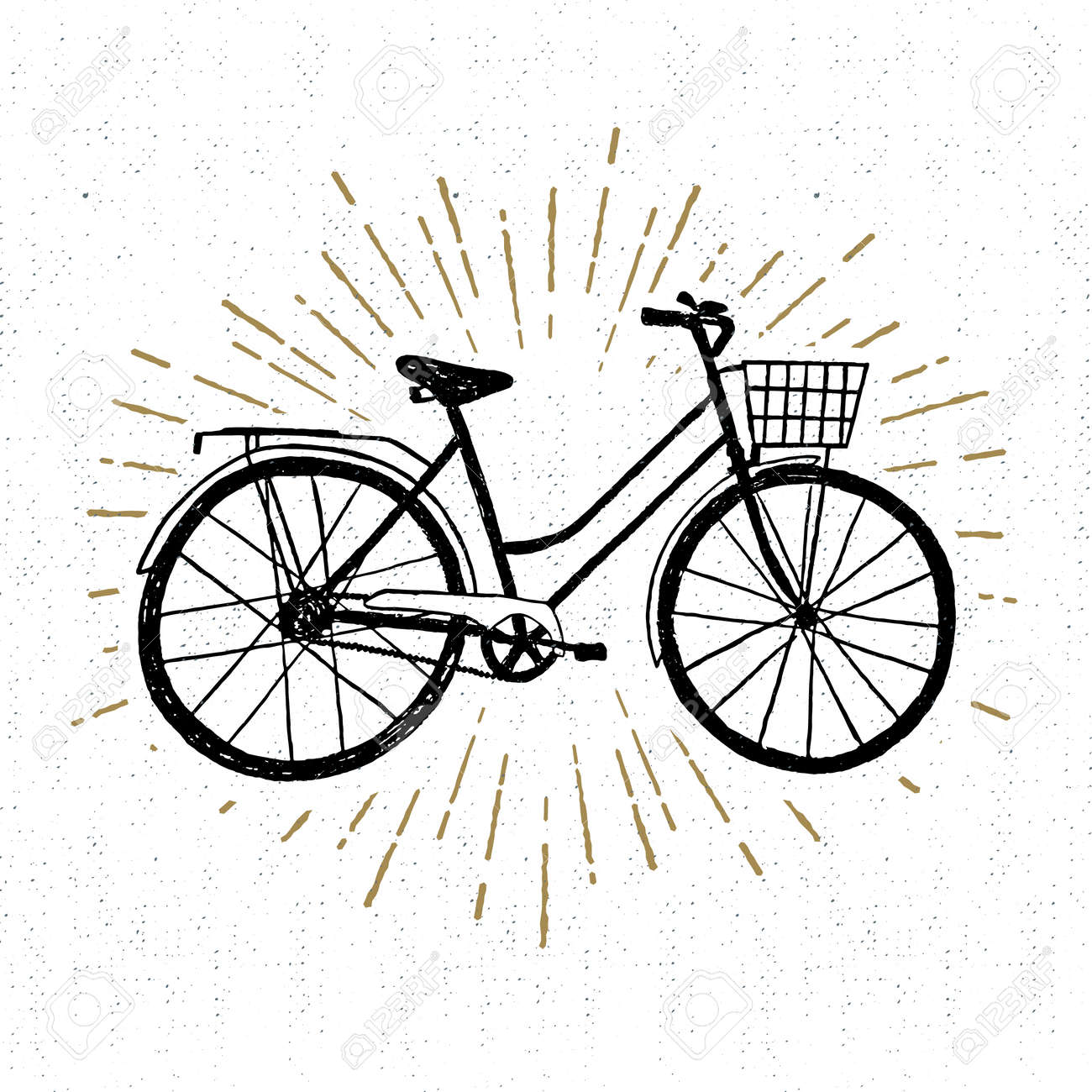 Hand drawn vintage icon with bicycle vector illustration. - 53285692 Hand drawn vintage icon with bicycle vector illustration. - 53285692