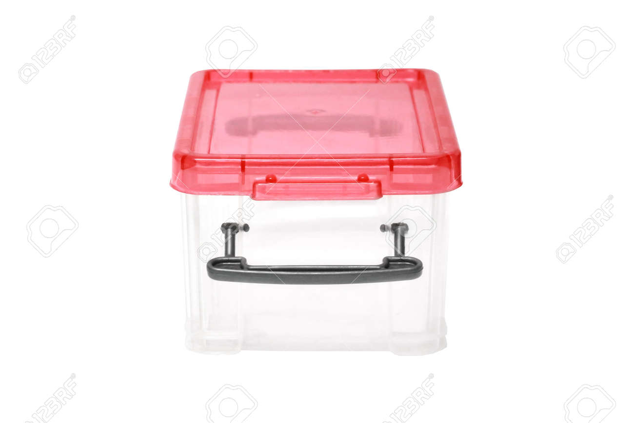プラスチック製の収納ボックス プラスチック容器を白で隔離 の写真素材 画像素材 Image