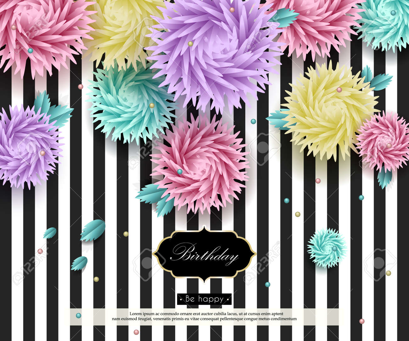 Background With 3d Flowers And Text Paper Art Templates Background With 3d Flowers And Text Paper Art Templates
