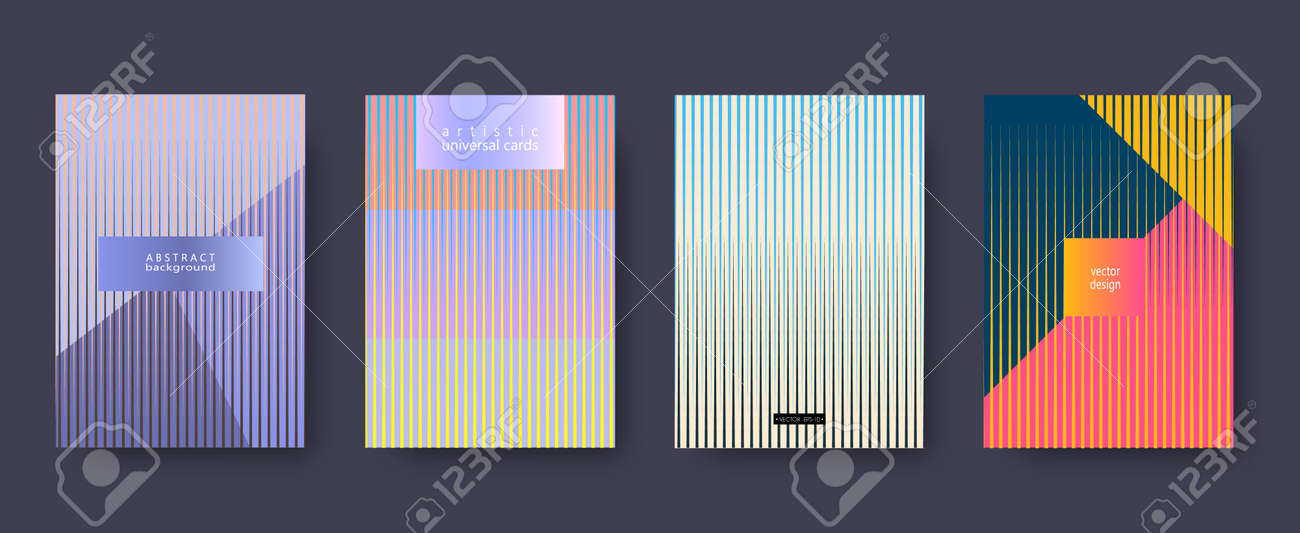 Minimal Covers Set Future Geometric Design Vector Template