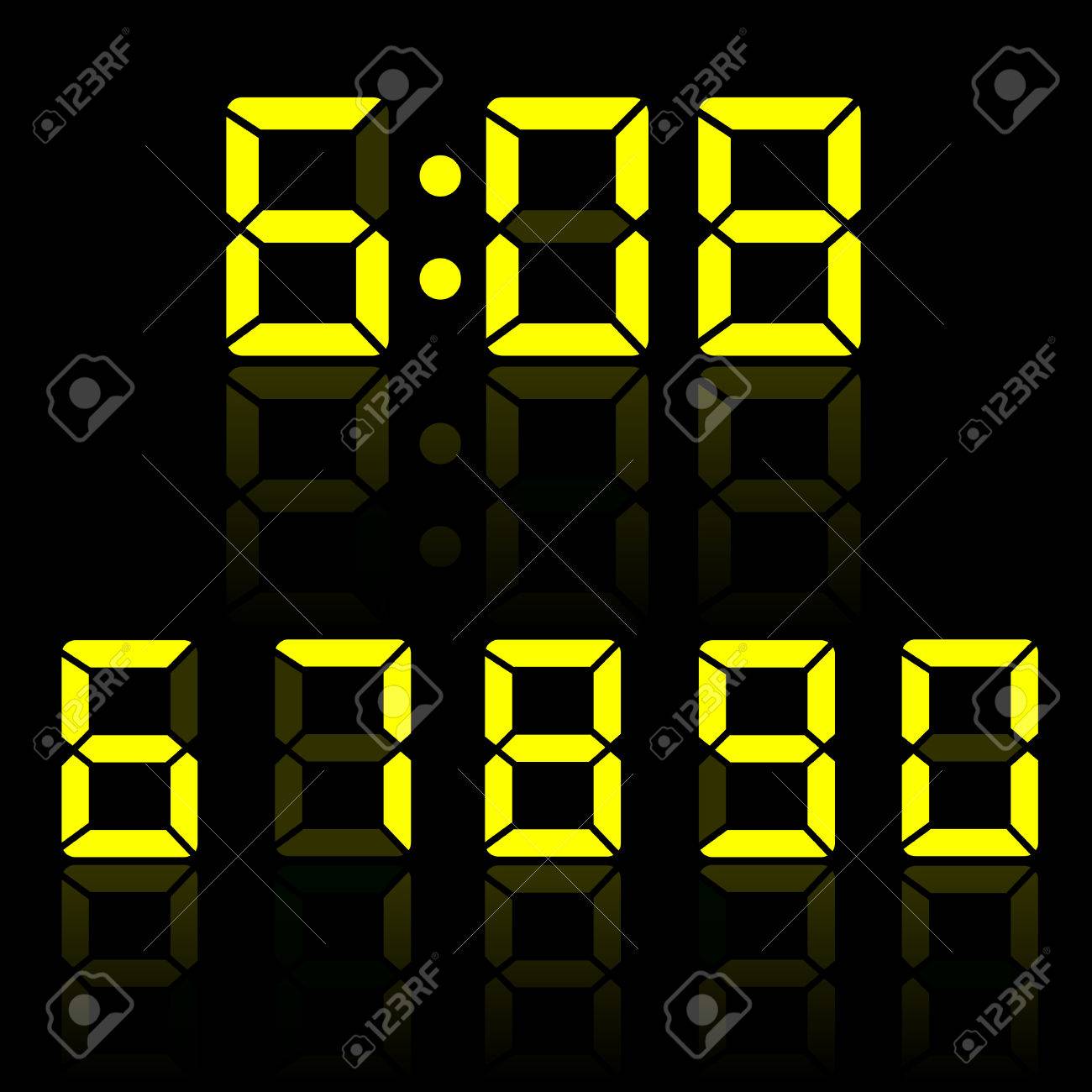 黄色の時計の数字の図のイラスト素材 ベクタ Image
