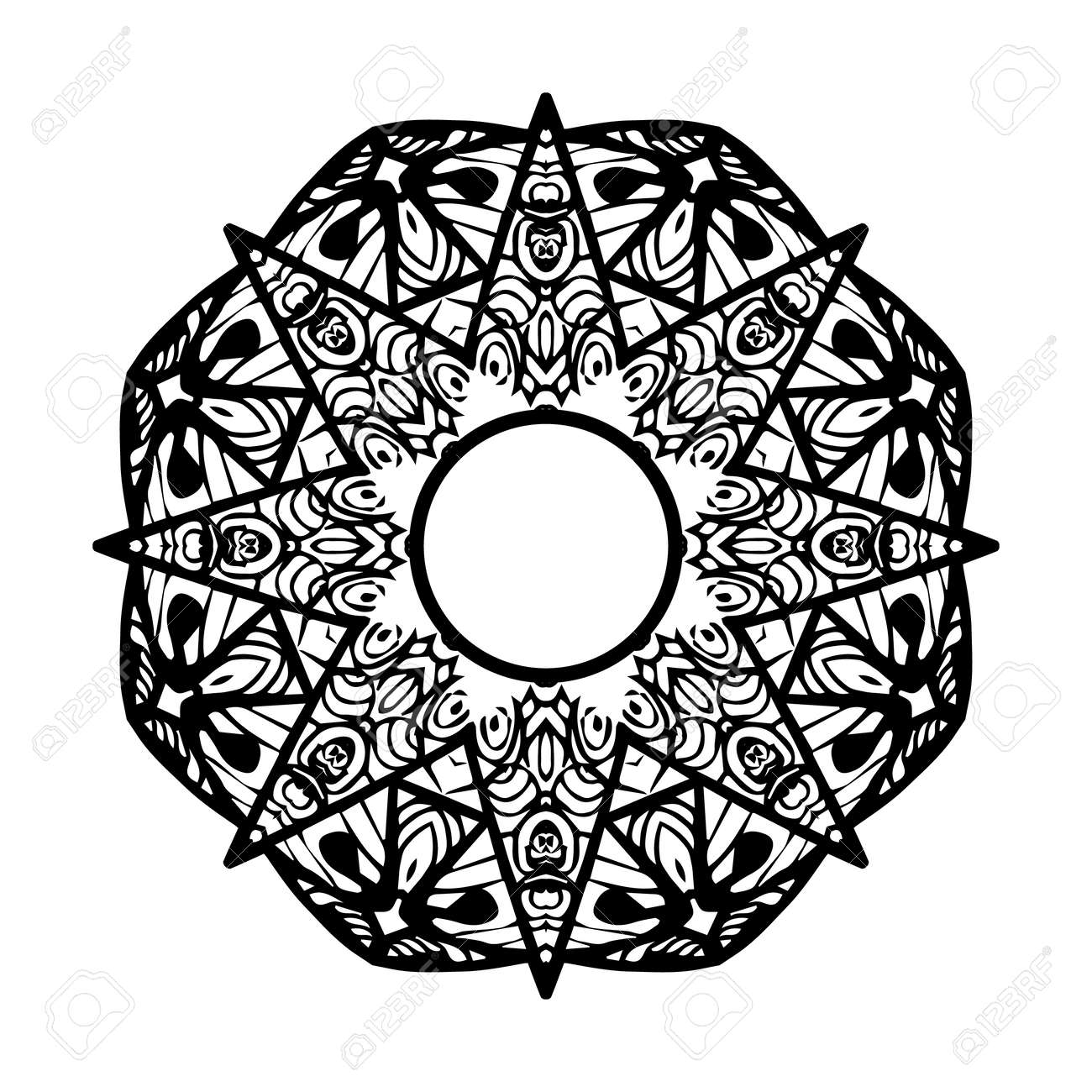 Banque d'images - TOiles ornemental ou mandala.Mandala ethnique pour livre de coloriage.