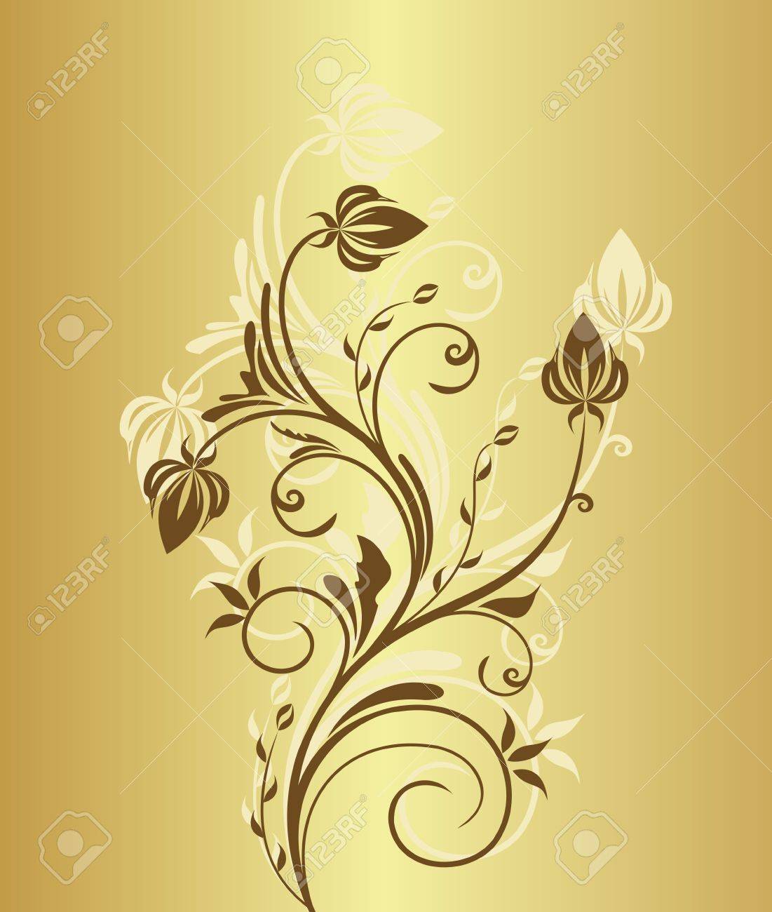 デザインの招待のため金の花のヴィンテージ背景のイラストのイラスト素材 ベクタ Image デザインの招待のため金の花のヴィンテージ背景のイラストのイラスト素材 ベクタ Image