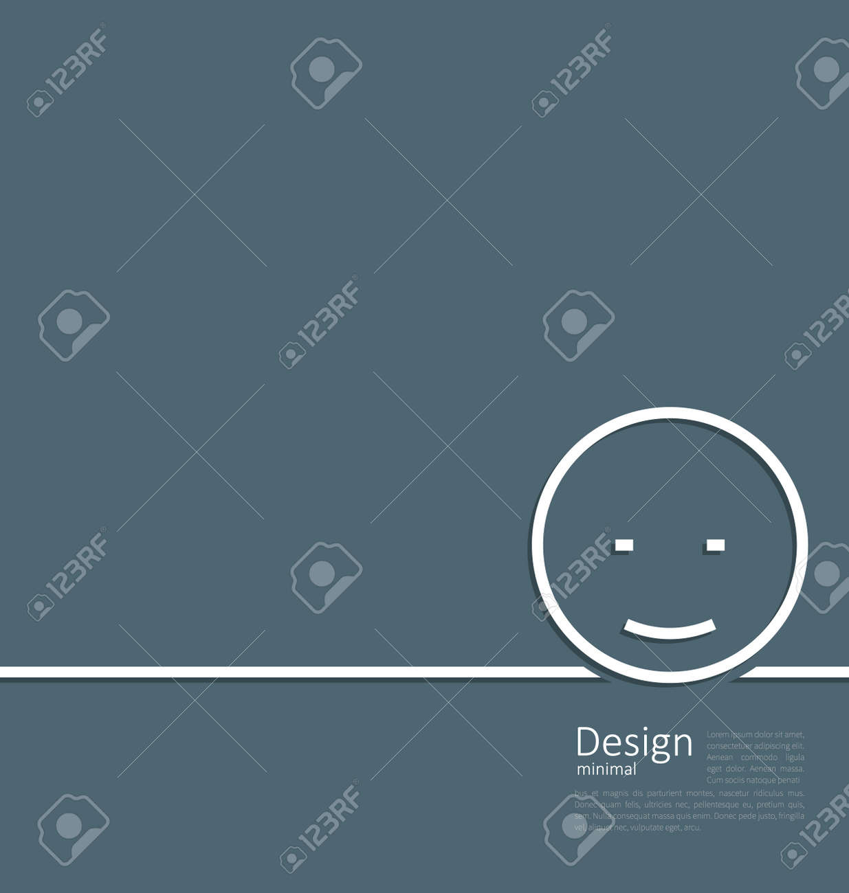 シンプルなフラット スタイルで面白い笑顔の図記号 の写真素材 画像素材 Image