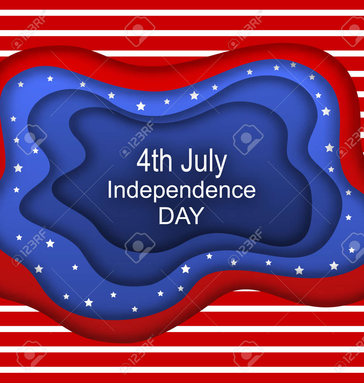 invitation for fourth of july independence day of the usa cut