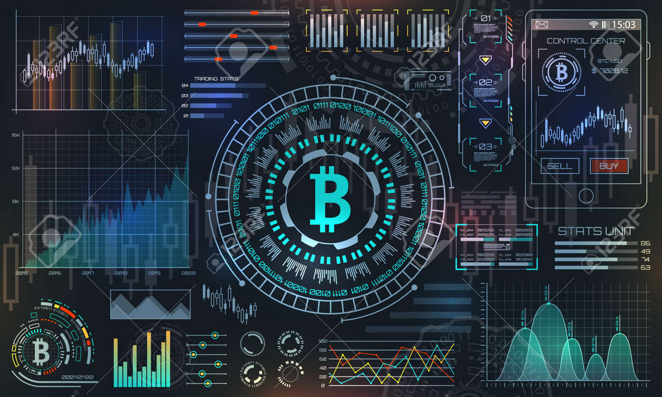 Bitcoin Com Elementos HUD, BTC, Bit Coin, Dinheiro Virtual, Moeda  Criptográfica Royalty Free SVG, Cliparts, Vetores, e Ilustrações Stock.  Image 122411962