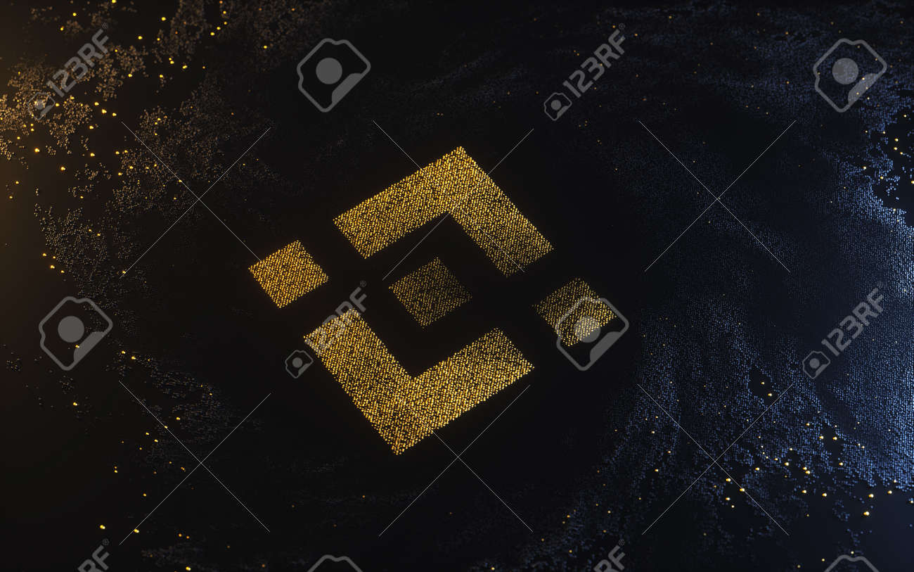 바이낸스 동전 기호 3d 금 입자 배경 3d 추상 비트코인 모델 입자 3d 렌더링으로 만들어진 비트코인 기호 로열티 무료 사진, 그림,  이미지 그리고 스톡포토그래피. Image 103986647