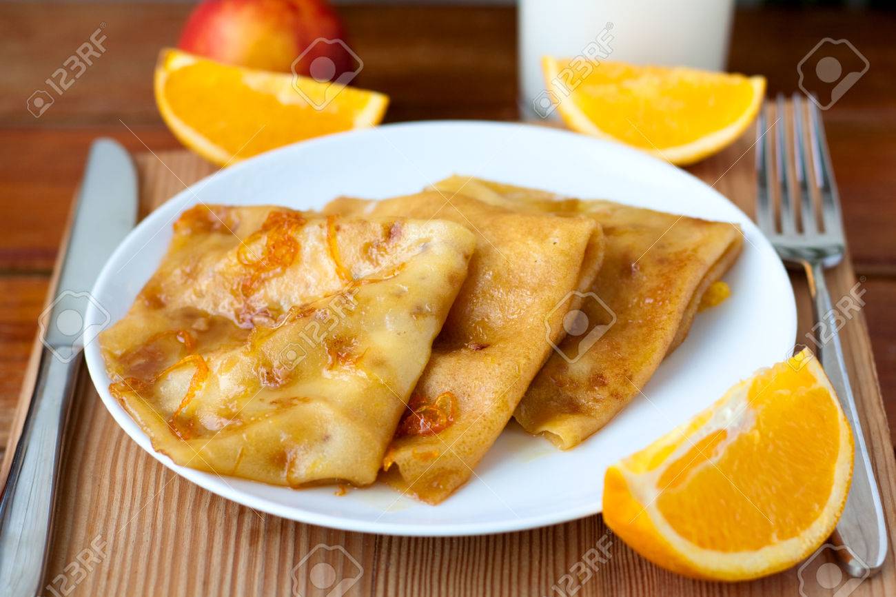 Dessert - crepes Suzette with orange syrup - 31484385 Dessert - crepes Suzette with orange syrup - 31484385