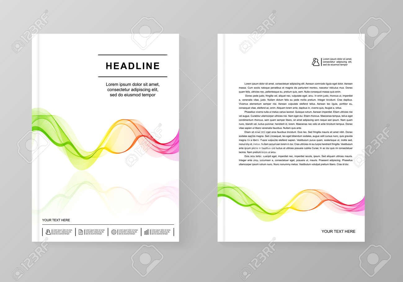 universal covers design with gradient wave line for book booklet brochure pamphlet template