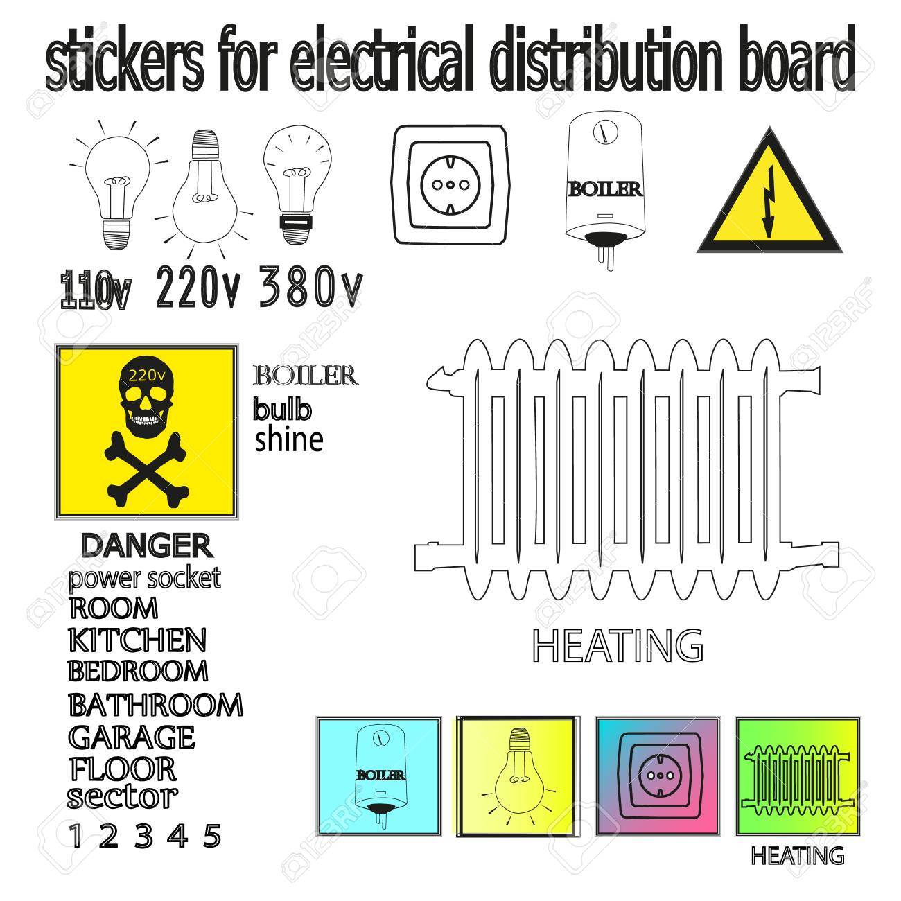 electrical labels stickers