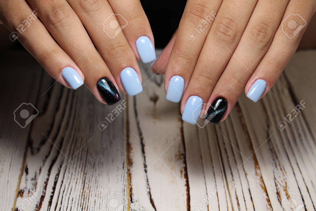 Closeup Of Woman Hands With Nail Design Trendy Crackle Nail Stock Photo Picture And Royalty Free Image Image