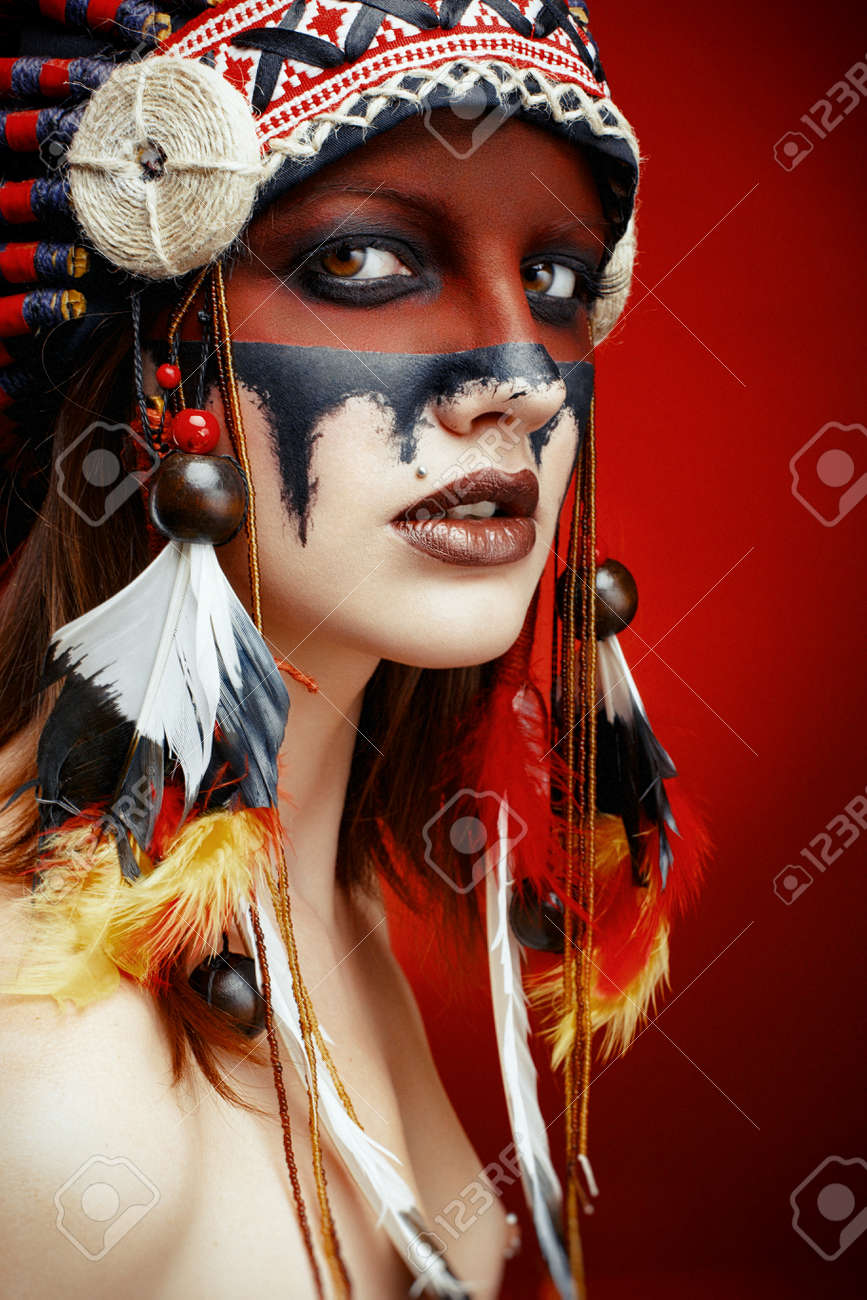 Beautiful Nude Young Native American Indian Woman Stock Photo, Picture and  Royalty Free Image. Image 53466828.