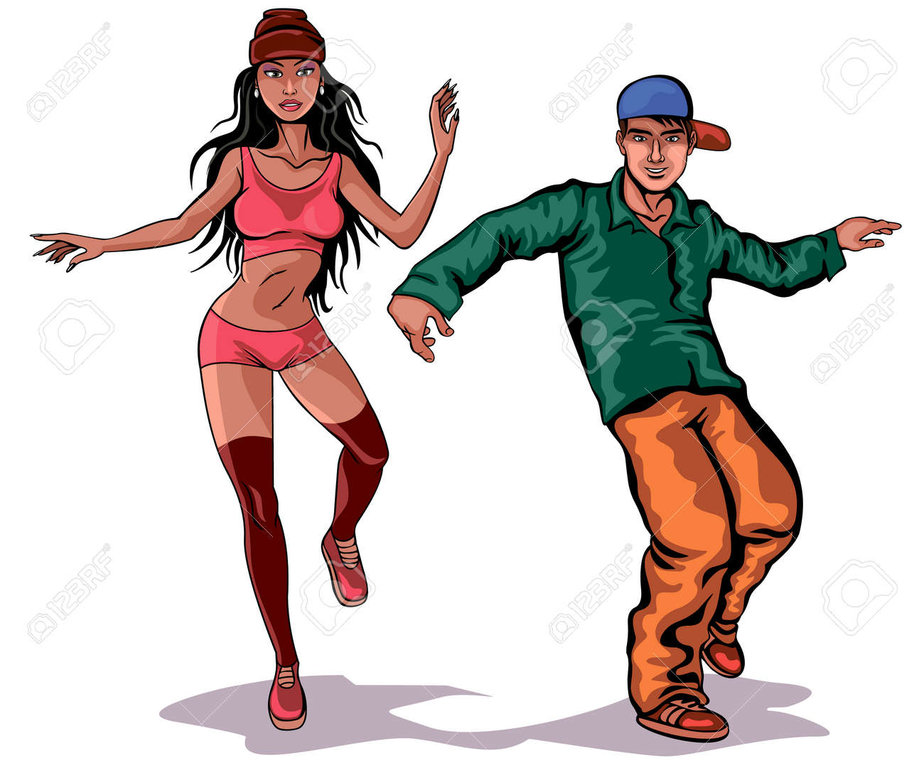 10 代のストリート ダンサーのイラストのイラスト素材 ベクタ Image