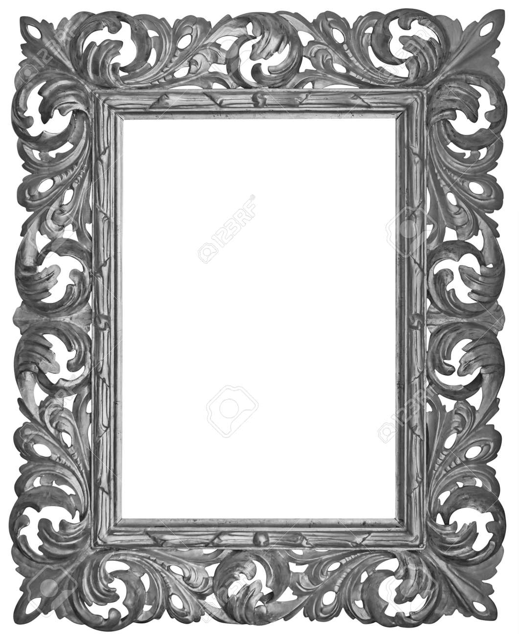 Vintage Silver Plated Wooden Frame Isolated With Clipping Path Stock Photo Picture And Royalty Free Image Image 69512841
