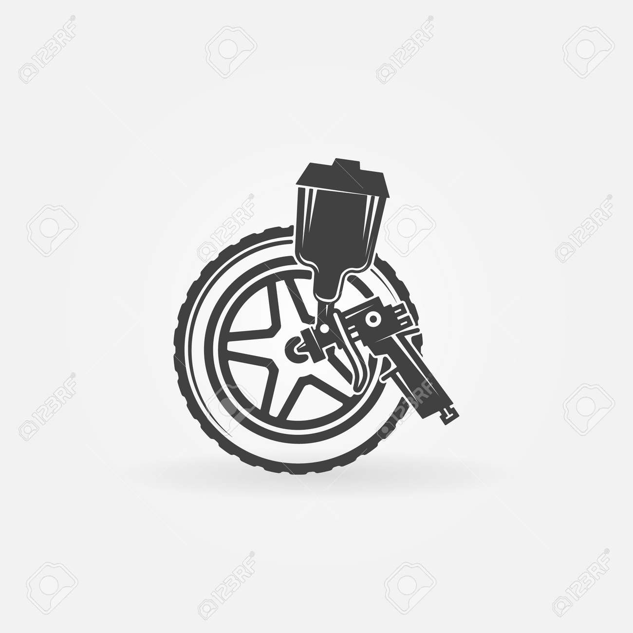 車のホイールやリム塗装スプレーガン ベクトルのロゴや記号を使用のイラスト素材 ベクタ Image 車のホイールやリム塗装スプレーガン ベクトルのロゴや記号を使用のイラスト素材 ベクタ Image