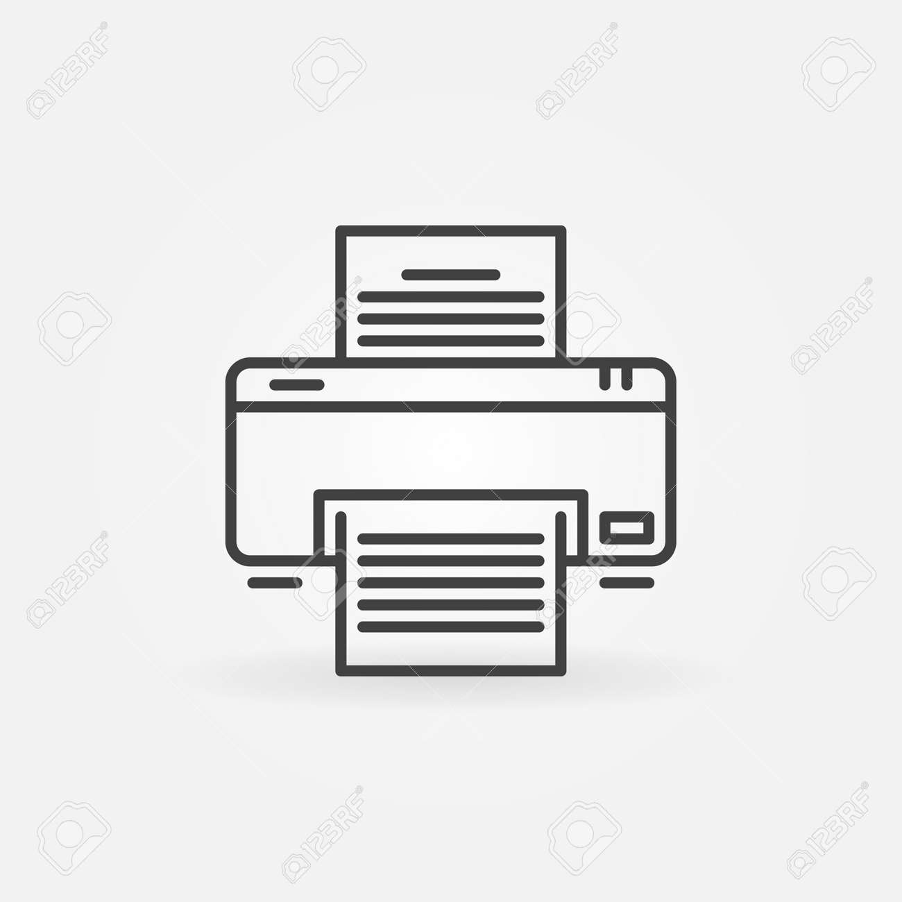 プリンター線形アイコン ベクトル細線印刷プリンター記号やロゴ のイラスト素材 ベクタ Image