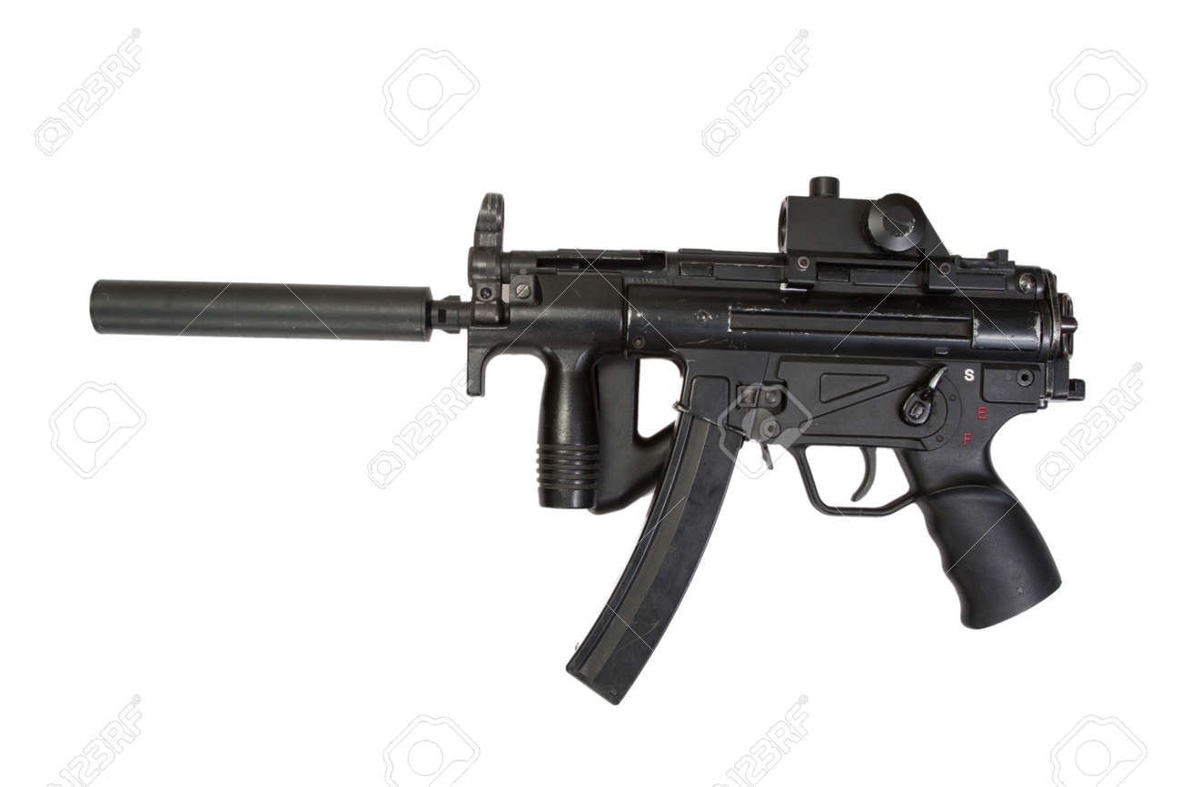 ドイツの短機関銃 Mp5 サイレンサーと分離 の写真素材 画像素材 Image
