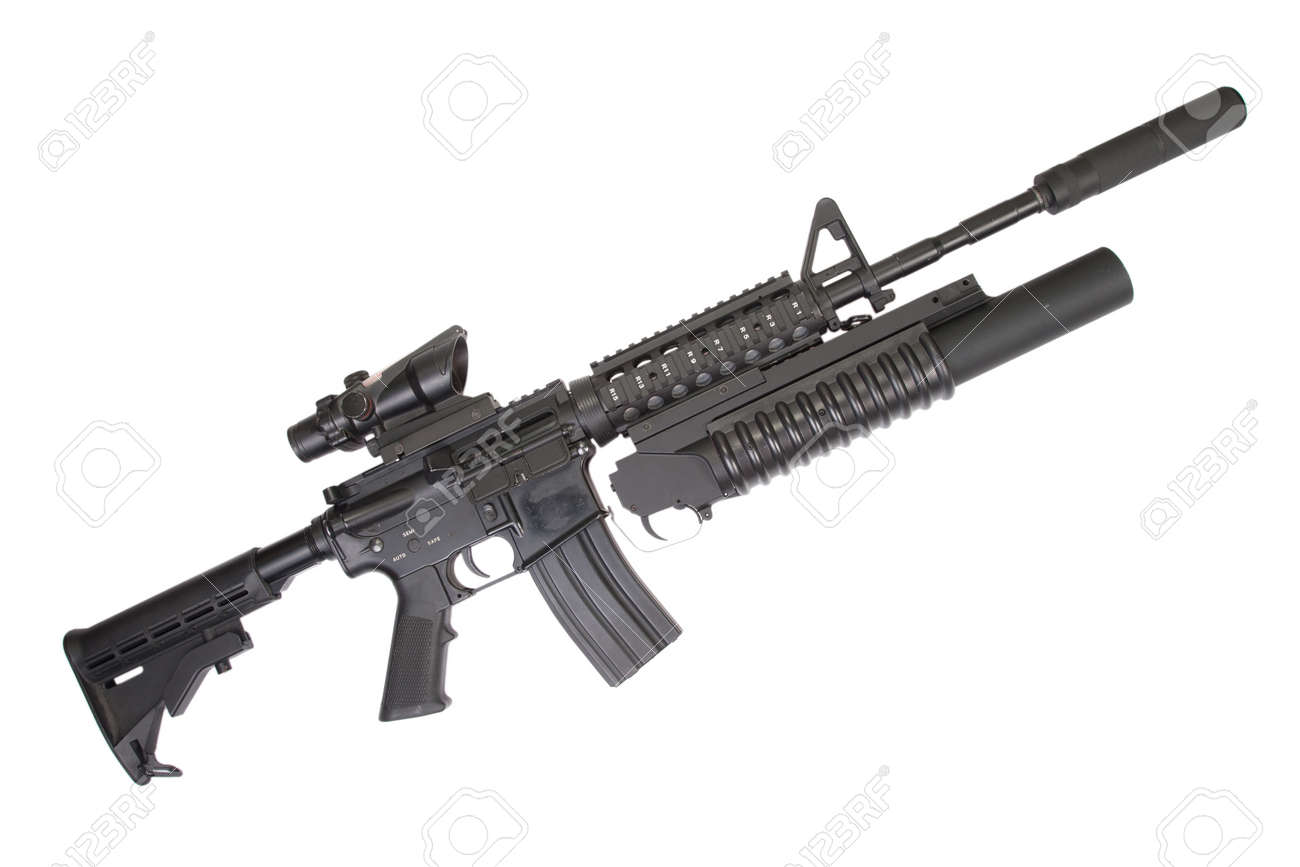 M3 グレネードランチャー アサルト ライフル の写真素材 画像素材 Image