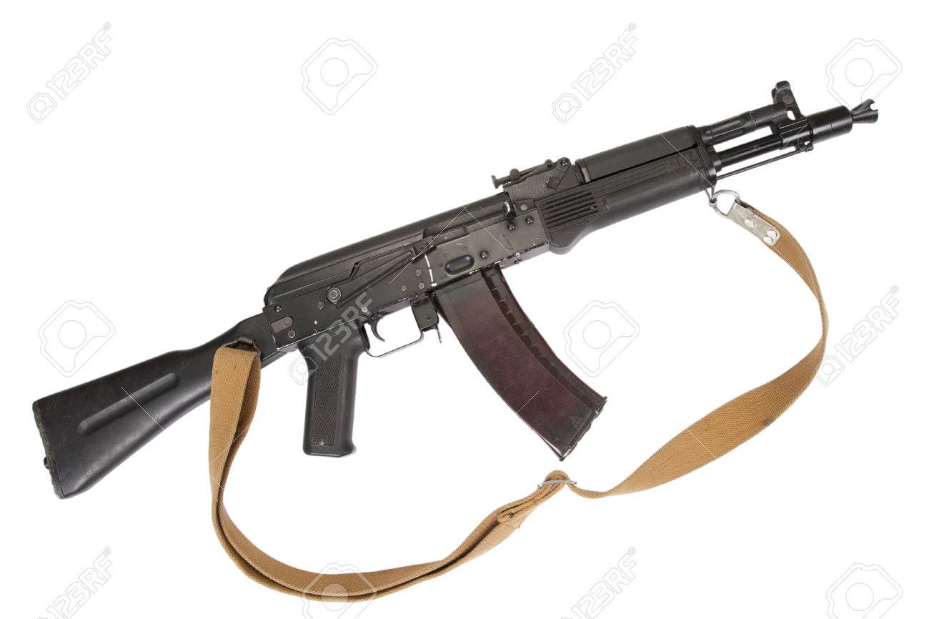 白ロシアのカラシニコフ Ak アサルトライフル の写真素材 画像素材 Image