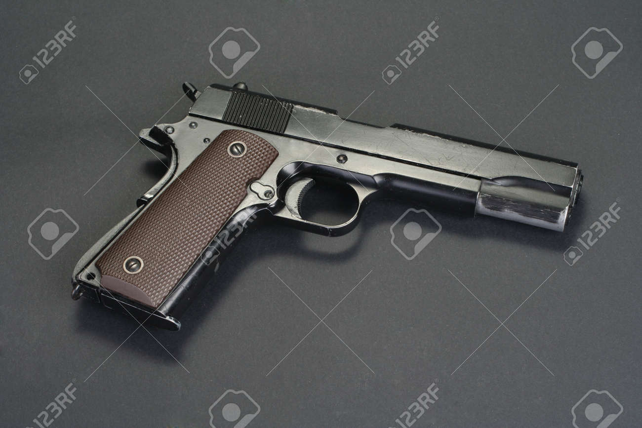 コルト m1911 政府黒の背景 ロイヤリティーフリーフォト ピクチャー