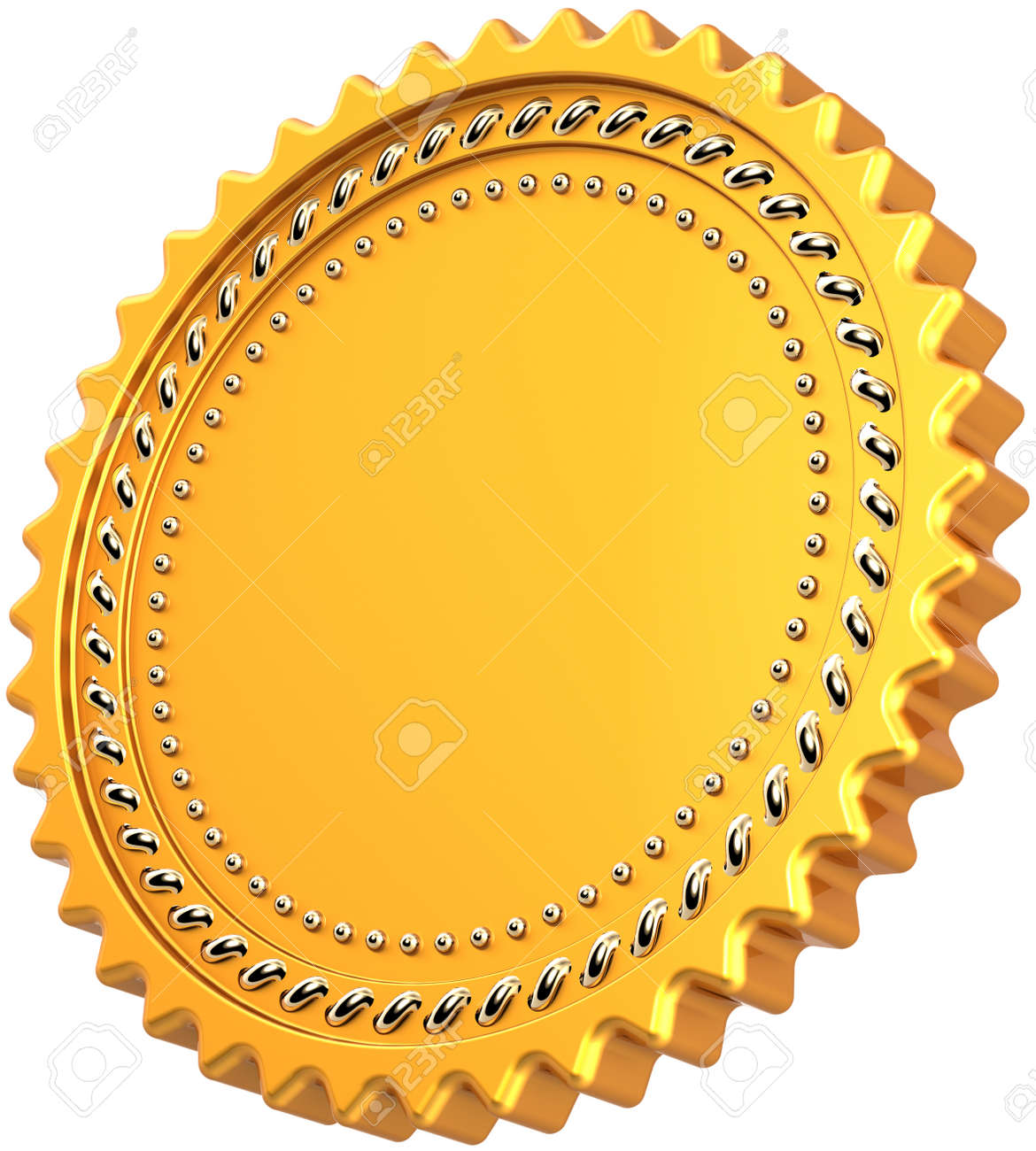 award medal blank seal golden with silver details shiny luxury