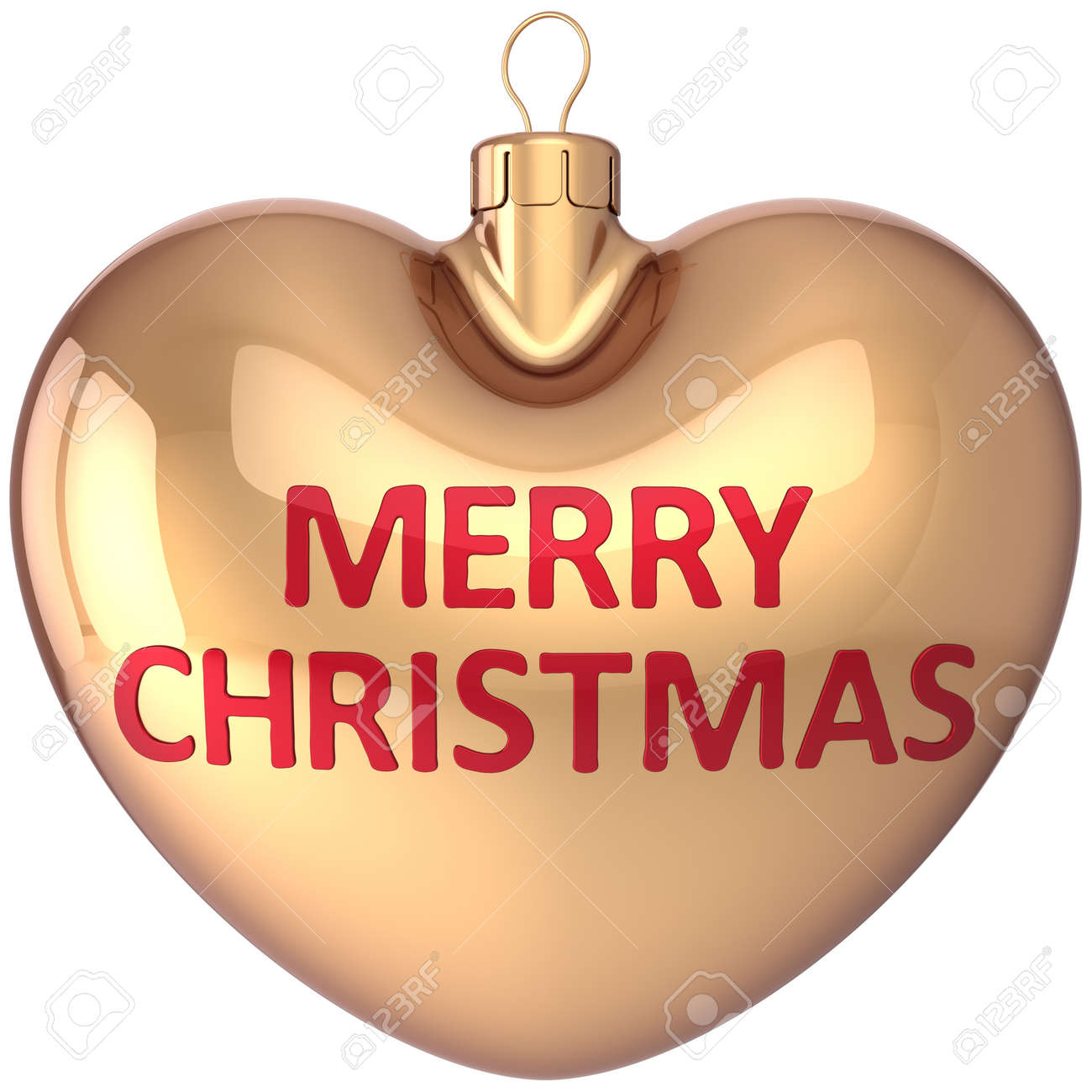 merry christmas ball heart shaped gold decoration new year love